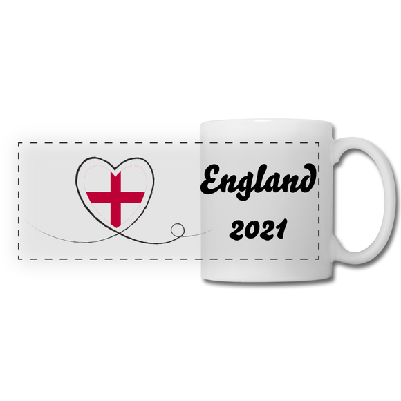 Flag and text Personalised Panoramic Mug - white