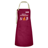 Artisan Apron - NB wht 2 - burgundy / desert sand
