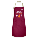 Artisan Apron - NB wht 1 - burgundy / desert sand