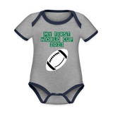 RWC customisable Organic Baby Contrasting Bodysuit - heather grey/navy