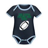 RWC customisable Organic Baby Contrasting Bodysuit - navy/sky