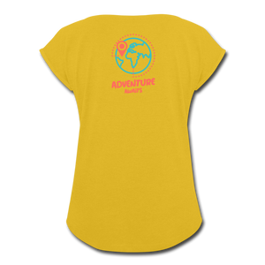 Women’s T-Shirt with rolled up sleeves - heather navy