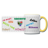 Custom Proudly South African Panoramic Mug - white/yellow