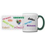 Custom Proudly South African Panoramic Mug - white/dark green