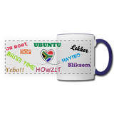 Custom Proudly South African Panoramic Mug - white/cobalt blue