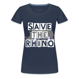 Save the Rhino custom Ladies shirt - navy