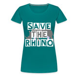 Save the Rhino custom Ladies shirt - diva blue