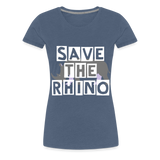 Save the Rhino custom Ladies shirt - heather blue